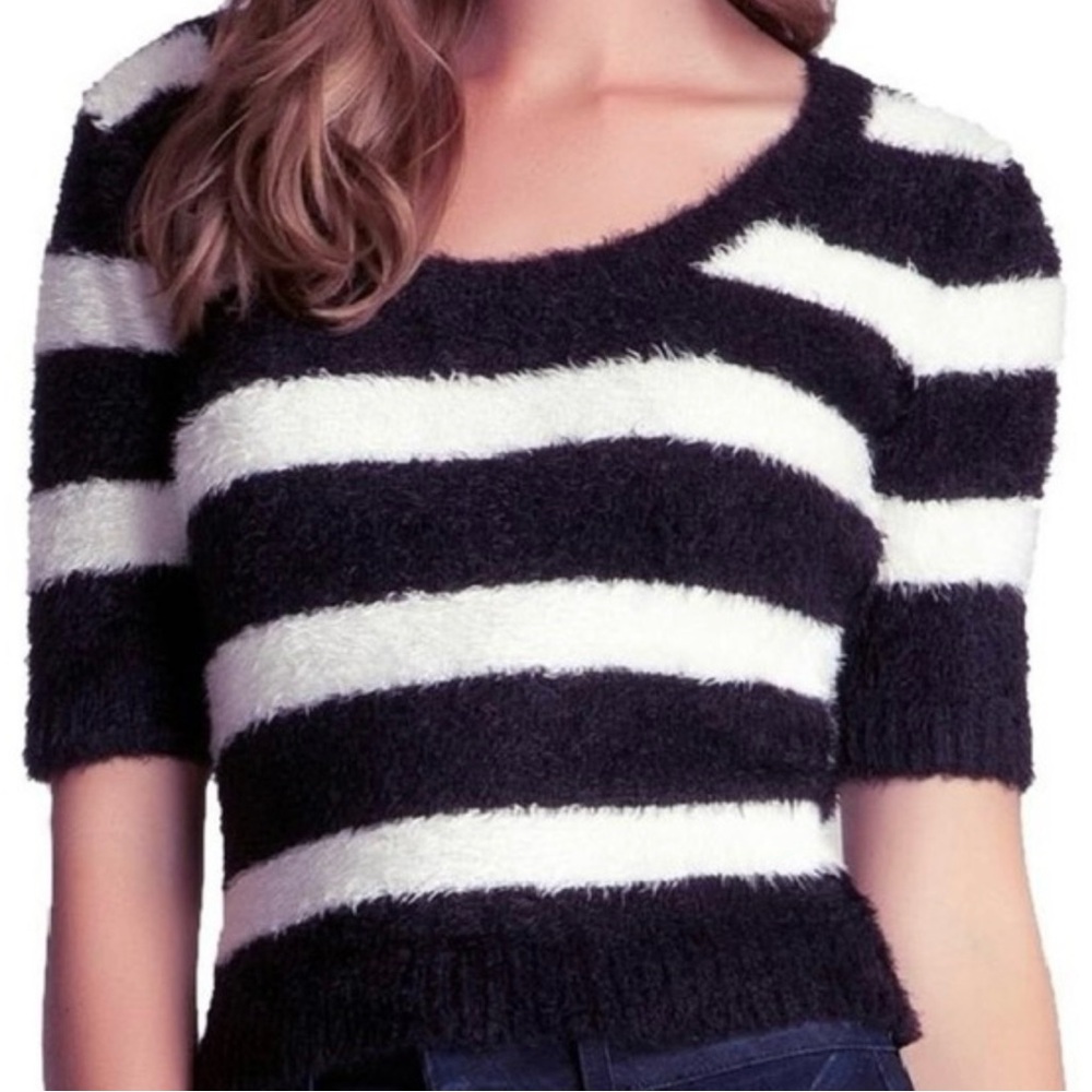 Philosophy Black and White Striped Sweater